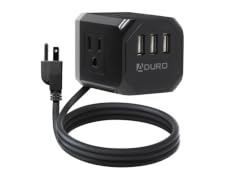 Aduro Square Power Strip - 3 AC Outlets & 3 USB Ports