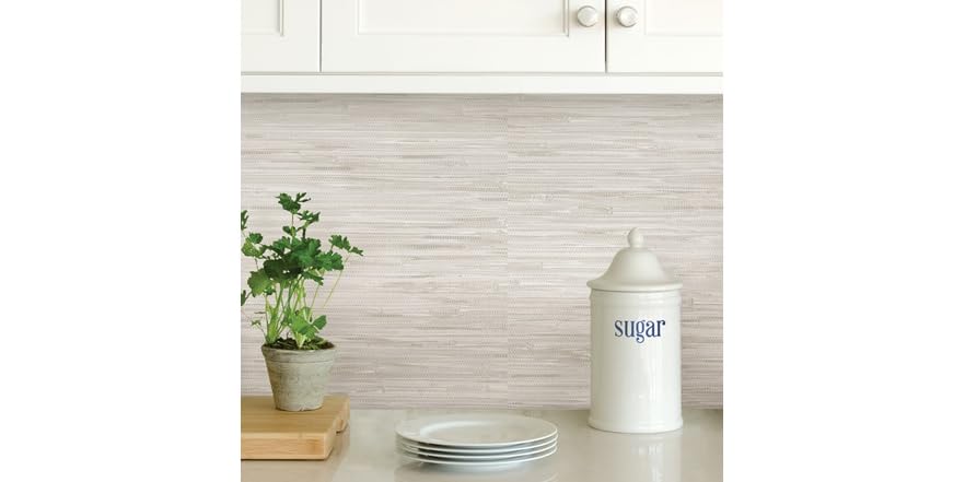 Cream Grassweave Peel & Stick Wallpaper