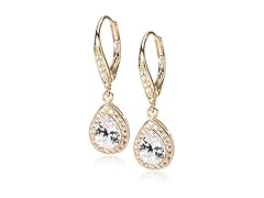Anne Klein "Classics" Gold-Tone CZ Earrings