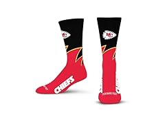 KANSAS CITY CHIEFS Black Wave Crew Sock (L)