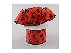 Craig Bachman Red Paw Print Ribbon 2.5"
