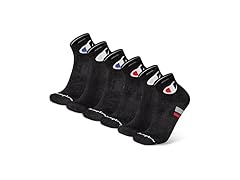 Champion Mens (6-12) 6Pk Cushion Quarter Black Cuff