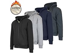 Mens Heavyweight Sherpa Zip Hoodies (S-3XL)