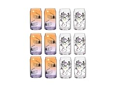 Halloween Harvest Can Cooler Glasses, Set of 12