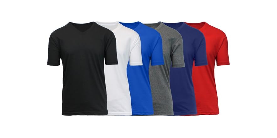 6PK Men's S/S V-Neck Classic Tee