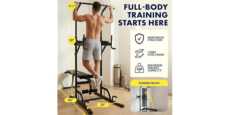 Dips Exercvise SQUATZ Pull-Up Dip Station