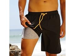 Warriors & Scholars Men's Solid Swim Trunks 8" Inseam