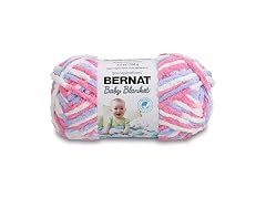 Bernat Baby Blanket Yarn for Crocheting Soft, Pink Blue