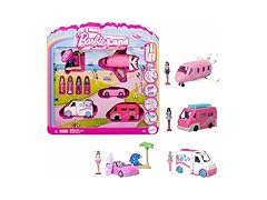 Barbie Mini BarbieLand 4-Pack Doll & Toy Vehicle Set