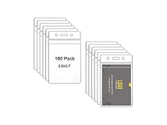 100 Pcs Clear Plastic Vertical Name Tag