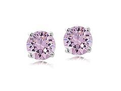 CZ Round Alexandrite Earrings