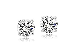 CZ Round Whitetopaz Earrings