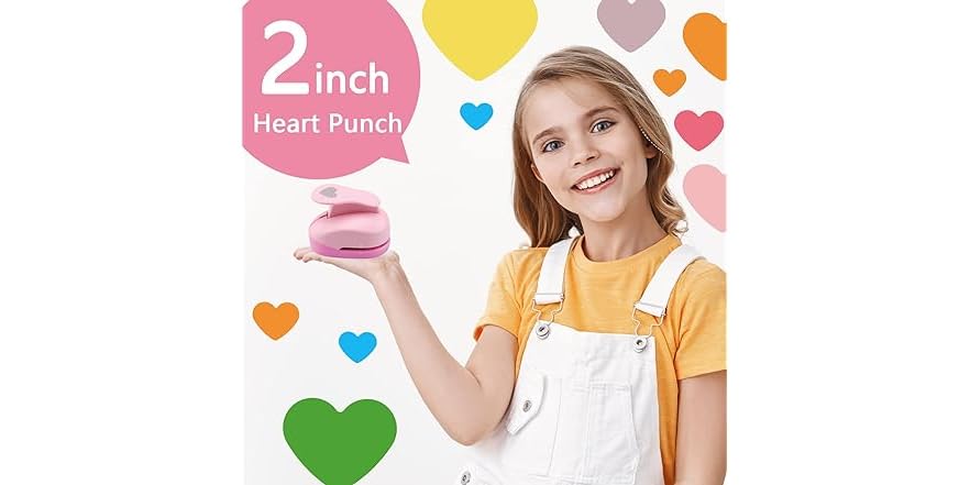 Punch 2 Inch 2 Inch Heart Shaped Hole Punch