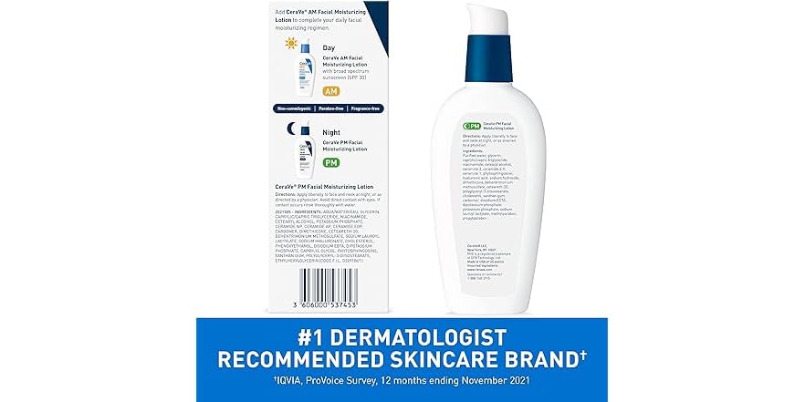 CeraVe PM Facial Lotion – 2 Pack Night Moisturizer, 3oz Each - Image 6
