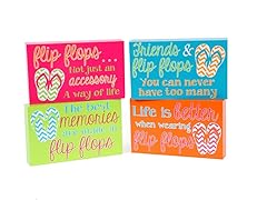 Flip Flop Sayings Box Sign Set of 4