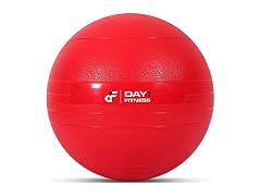 Day 1 Fitness Weighted Slam Ball, 15 lbs, Red