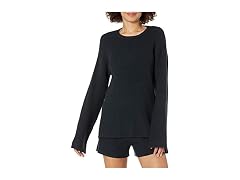 The Drop Women Alice Crew-neck Back-slit Sweater