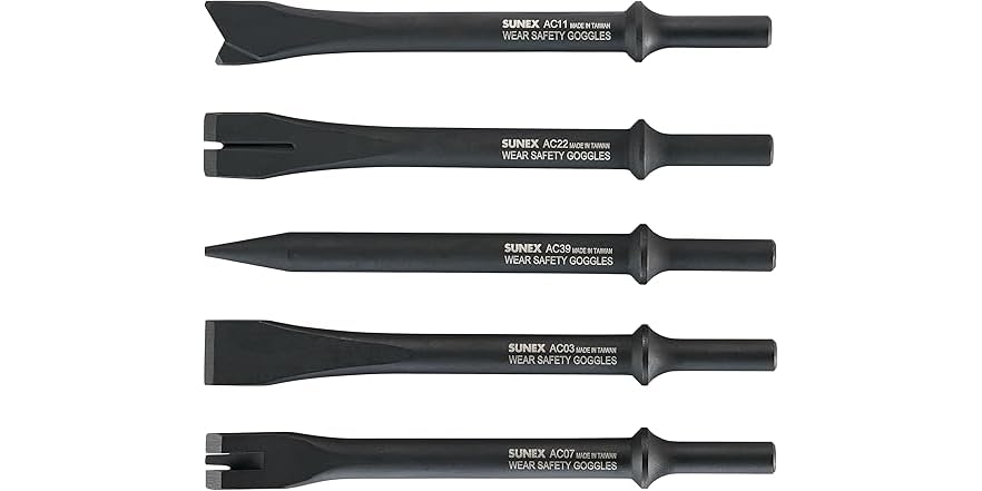 SUNEX TOOLS ACS5C Air Hammer Chisel 7” Cutting Set