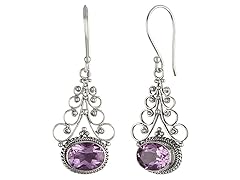 Graduated Swirl Amethyst Earrings