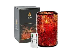 AGLARY 5”Battery Operated Mosaic Glass Flameless C