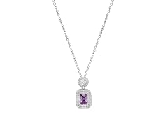 Violet Emerald Cut Diamond Necklace