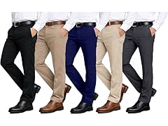 1-2Pk Mens Slim Fit Stretch Dress Pants