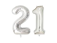 Silver Foil 21 Helium Jumbo Balloons