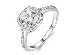 Pave Square Halo Ring