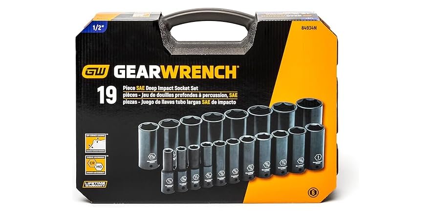 GearWrench 81767 Kombinationsschlüssel 19 Mm – 6-Punkt, Schwarz, Für Präzises Arbeiten