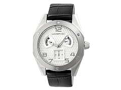 Morphic M42 Series Mens Patterned Dial Leather Strap Watch with Day/Date