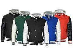 Mens Heavyweight Hooded Varsity Jacket (S-3XL)