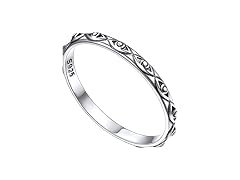 FOCALOOK Sterling Silver Evil Eye Ring For Ring