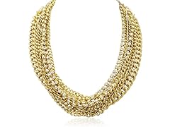 Gold Crystal Chain Necklace