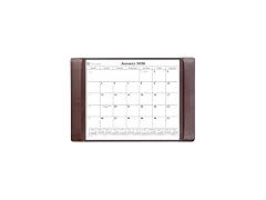Chocolate Brown Leather Desk Pad w/Calendar, 25.5 x 17.25