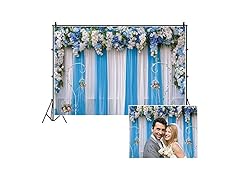 Wedding Backdrop with Blue Flowers