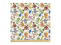 Ambesonne Robot Fabric by The Yard