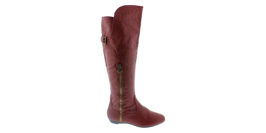 Riding Boots Side Zip, Red
