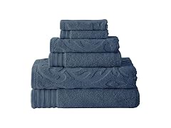 Modern Threads 6 piece Jacquard/Solid Towel Set
