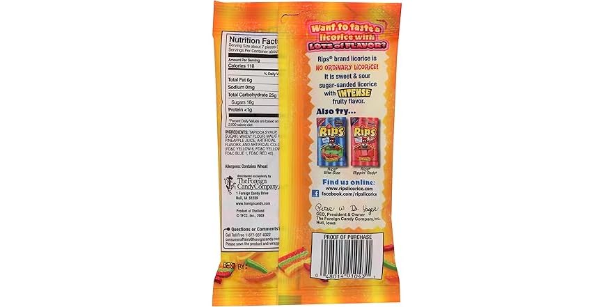 Rips Rainbow Bite Size Sugar Candy, 4 Oz