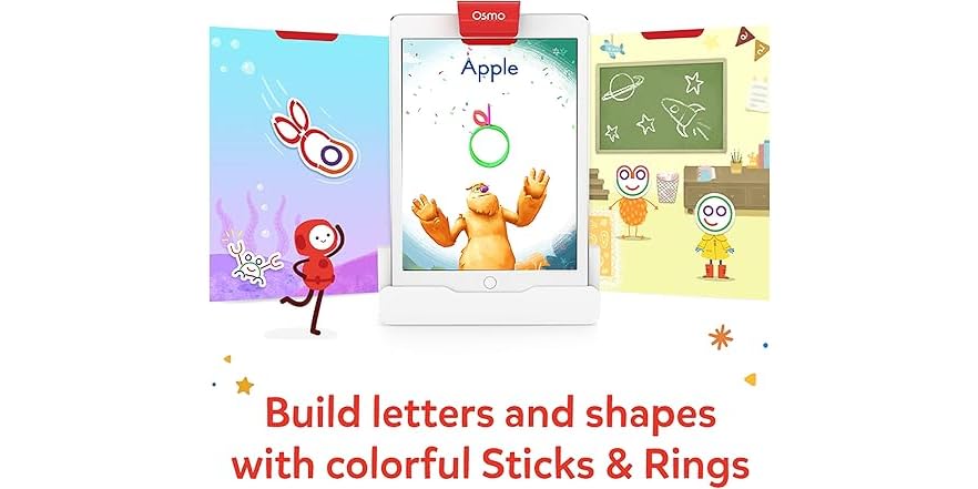 Osmo - Little Genius Sticks & Rings - 2 educatieve spellen - Leeftijd 3-5 - Verbeelding, briefvorming en creativiteit - Voor iPad of Fire Tablet - STEM- speelgoed (Osmo Base vereist - Exclusive Osmo - Little Genius Sticks & Rings - 2 educatieve spellen - Leeftijd 3-5 - Verbeelding, briefvorming en creativiteit - Voor iPad of Fire Tablet - STEM- speelgoed (Osmo Base vereist - Exclusive