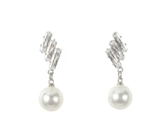Silver Tone Pearl Drop Earrings