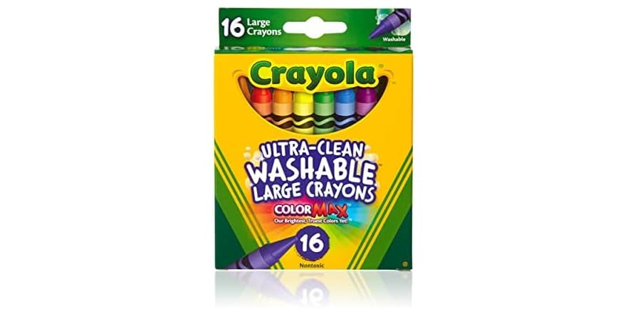 Crayola Ultra Clean Washable Crayons, Large 16Count