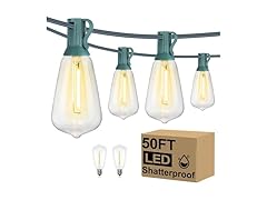 Brightever 50FT Outdoor String Lights Waterproof