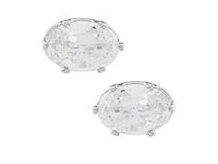 Oval Cubic Zirconia Stud Earrings