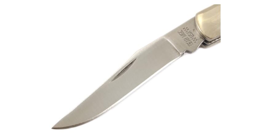 Bear & Son Slimline Trapper Taschenmesser – Klassisches Klappmesser Mit Delrin Griff In Stag-Optik