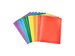 Amazon Basics Heavy Duty Plastic 2 Pocket Folder, 144Pk
