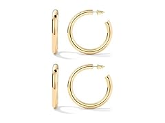 Claro Clivo Yellow Gold Hoop Earrings 50MM