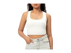 GGOV Women (XL) GGOV Sports Crop Tank Shirts White