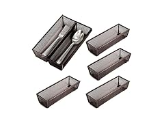 Smart Design Drawer Organizer, 9 x 3 Inch, 6-Pack, Bronze
