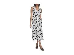 Halston Women's Surplice V-Neck Midi Dress